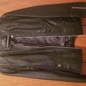 Feaux leather coat for layering